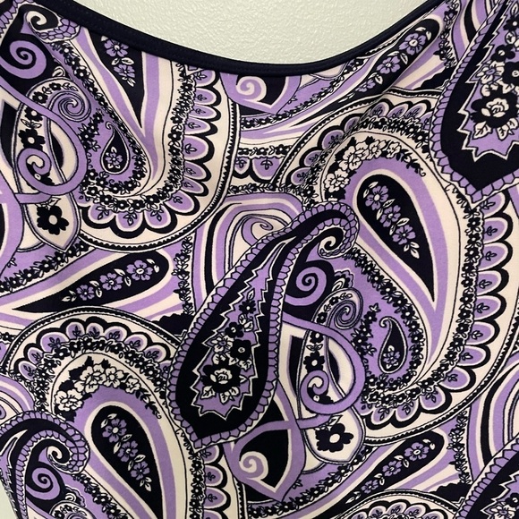 Purple and navy blue with white tankini top. size14 built in padded cups - Picture 2 of 5